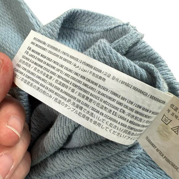 Hollister Mens Polyester Blend LS Crew Neck Heather Light Blue T Shirt S NWOT - Picture 7 of 9